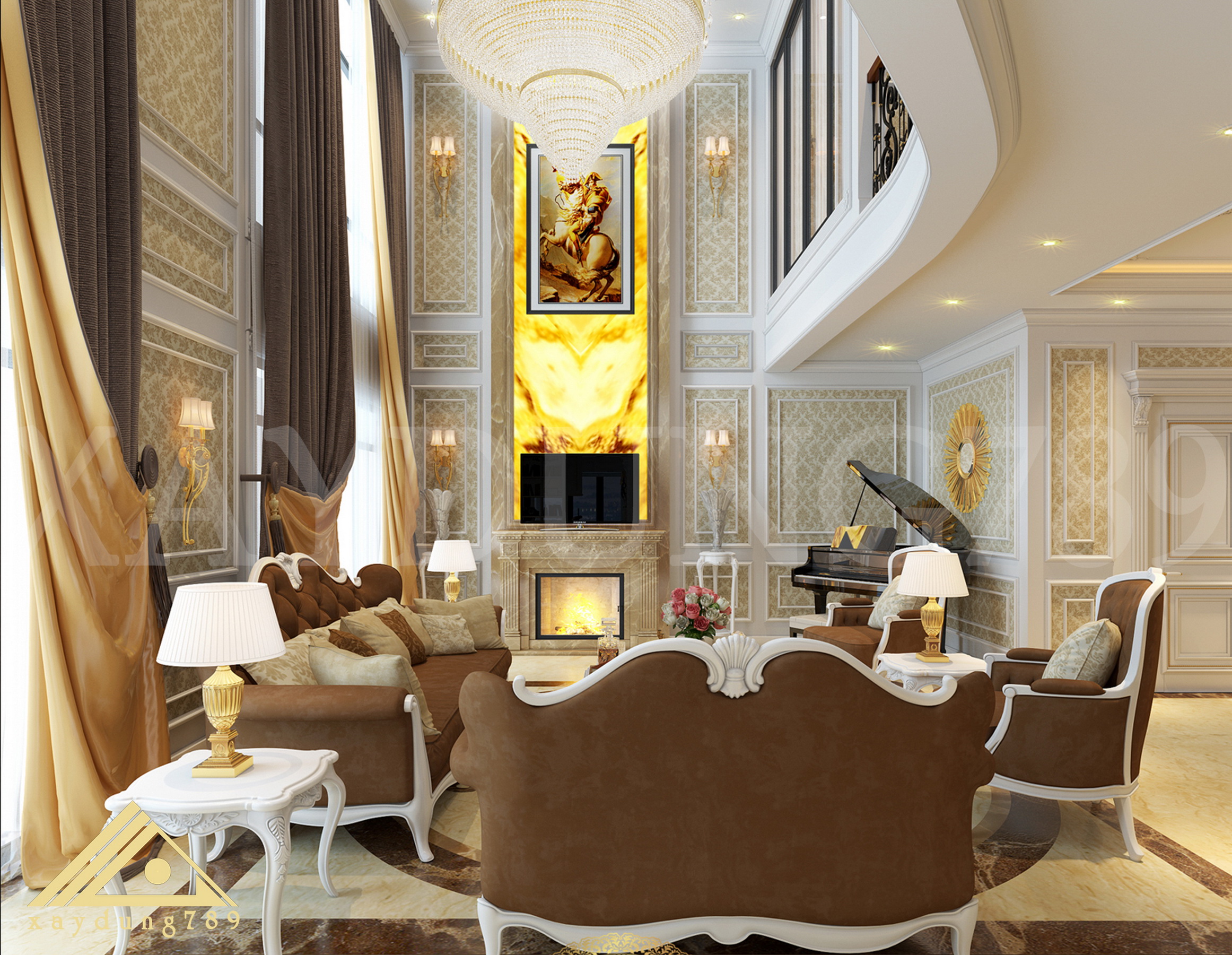 Thiết kế căn hộ chung cư Duplex anh Ngọc – Five Star Kim Giang